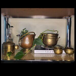 Antique vintage planter set